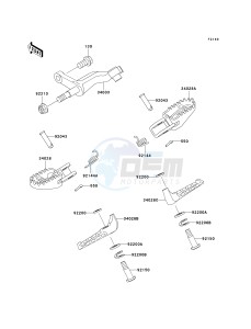 KLX 250 H [KLX250S] (H6F-H7F) H7F drawing FOOTRESTS