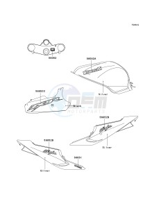 ZX 900 F [NINJA ZX-9R] (F1-F2) [NINJA ZX-9R] drawing DECALS-- SILVER- --- ZX900-F2- -