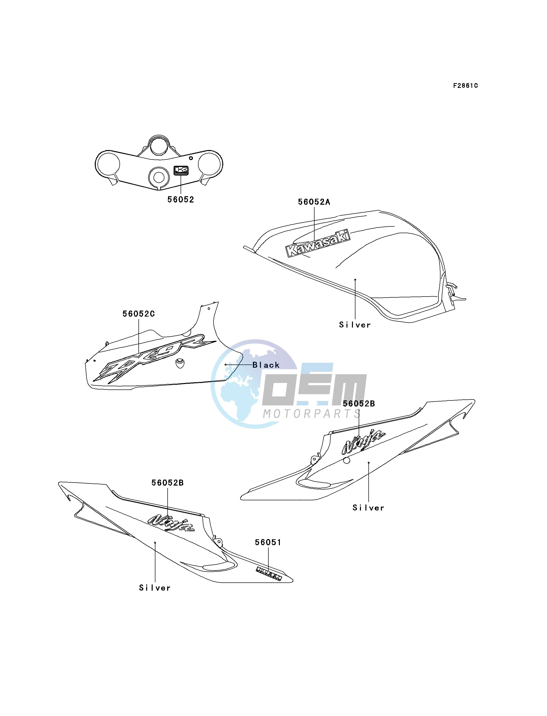 DECALS-- SILVER- --- ZX900-F2- -