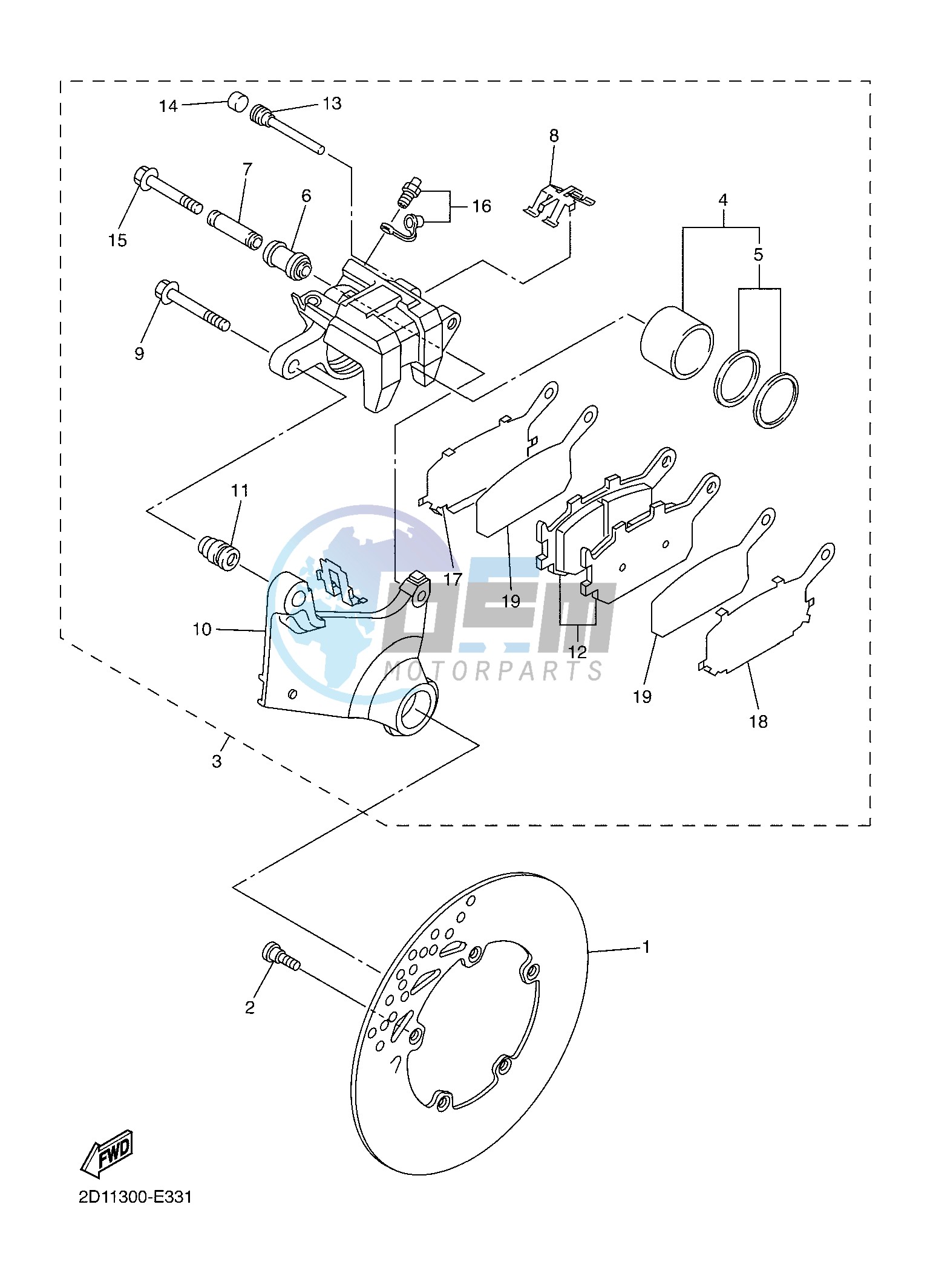 REAR BRAKE CALIPER