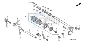 CBR1000RAA Korea - (KO / ABS) drawing GEARSHIFT DRUM