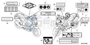 NC700XDD NC700X Dual Cluth ABS 2ED - (2ED) drawing CAUTION LABEL