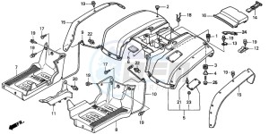 TRX250TM FOURTRAX RECON drawing REAR FENDER (TRX250TE) ('02-'04)