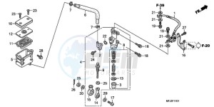 CBR600RA9 BR / ABS MME - (BR / ABS MME) drawing REAR BRAKE MASTER CYLINDER (CBR600RA)