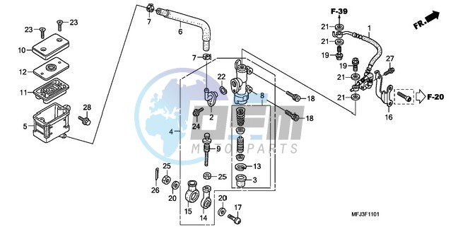 REAR BRAKE MASTER CYLINDER (CBR600RA)