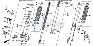 XRV750 AFRICA TWIN drawing FRONT FORK