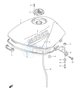 GS500E (E2) drawing FUEL TANK (MODEL W X)