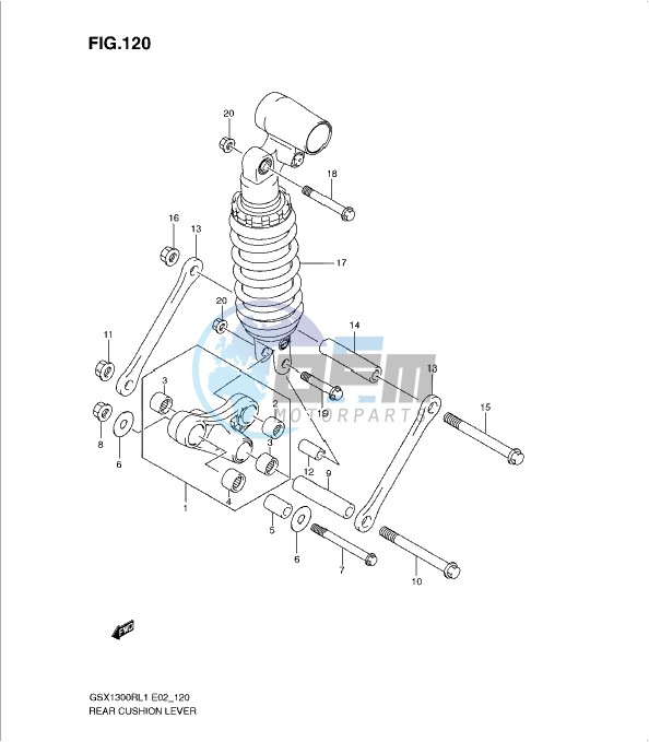 REAR CUSHION LEVER (GSX1300RL1 E14)