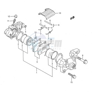 GSX750F (E28) drawing REAR CALIPER (MODEL P R S T)