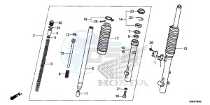 CRF125FE CRF125F Europe Direct - (ED) drawing FRONT FORK