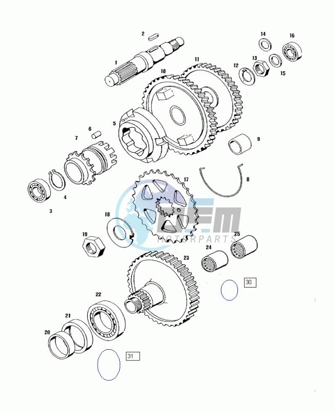 Countershaft-mainshaft