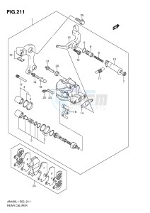 AN400 (E2) Burgman drawing REAR CALIPER (AN400AL1 E24)