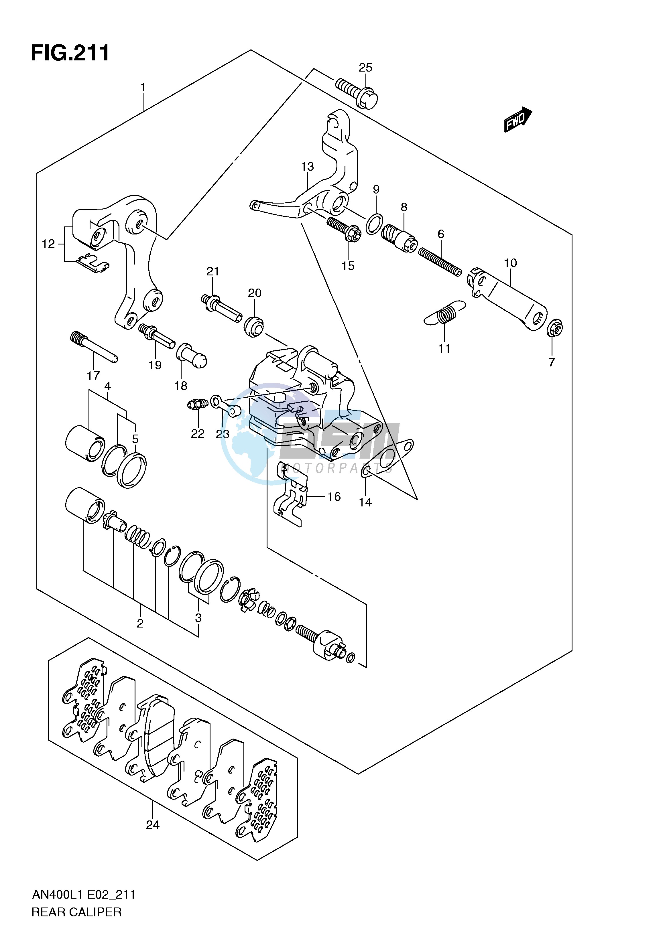 REAR CALIPER (AN400AL1 E24)