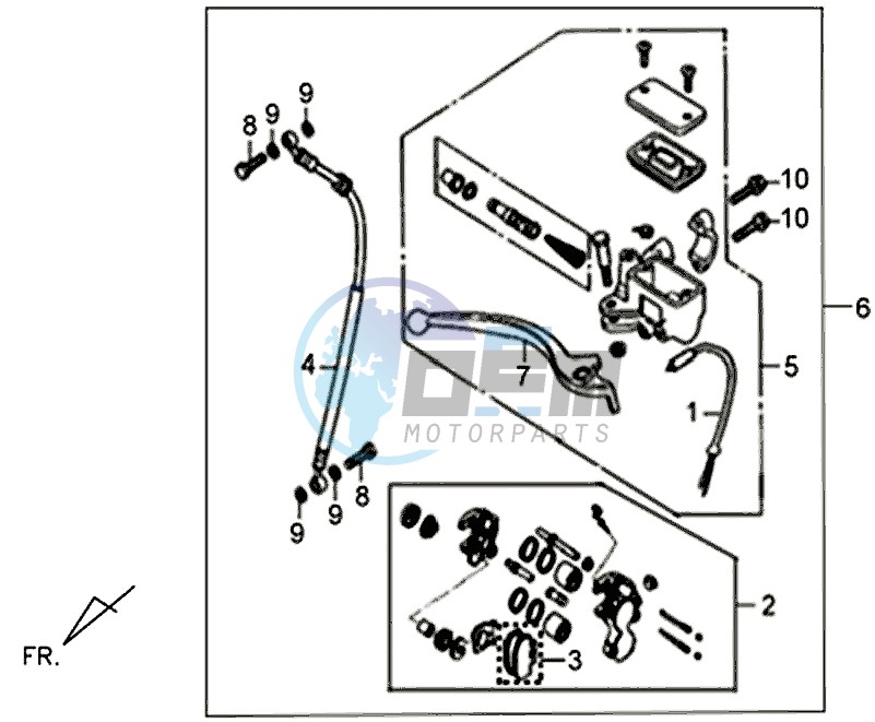 VOORBRAKE CALIPER / BRAKE LEVER /BRAKE LINE