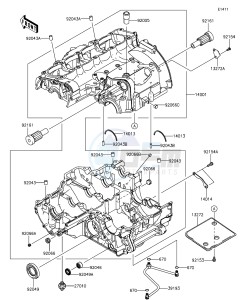 Z1000 ABS ZR1000GGF FR GB XX (EU ME A(FRICA) drawing Crankcase