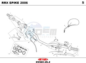 RRX-SPIKE-BLUE 50 drawing HANDLEBAR - CONTROLS