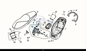 FIDDLE IV 125 LC ABS (XG12WW-EU) (M0) drawing SEAT - REAR CARRIER