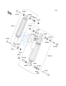 KRF 750 D [TERYX 750 4X4] (D8F) D8F drawing SHOCK ABSORBER-- S- -