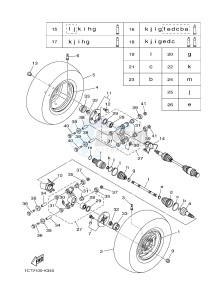 YFM450FWAD YFM45GPXG GRIZZLY 450 EPS (2LCB) drawing REAR WHEEL