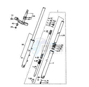 XV DX VIRAGO 535 drawing FRONT FORK