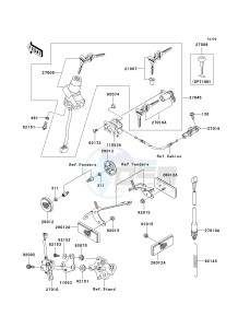 ZX 600 B [NINJA ZX-6RR] (K1) [NINJA ZX-6RR] drawing IGNITION SWITCH_LOCKS_REFLECTORS