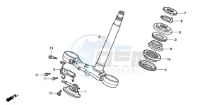 VFR750F drawing STEERING STEM