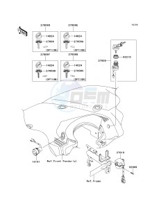 KVF 650 E [BRUTE FORCE 650 4X4 HARDWOODS GREEN HD] (E6F-E9F) E8F drawing IGNITION SWITCH