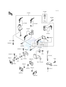 EX 500 A [EX500] (A4-A7) [EX500] drawing IGNITION SWITCH_LOCKS_REFIECTORS