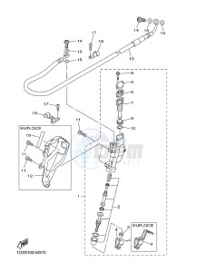 WR450F (1DX9 1DX6 1DX8 1DX7) drawing REAR MASTER CYLINDER