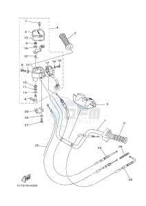 YFM450FWAD YFM450PHE GRIZZLY 450 EPS (2LC6 2LC7) drawing STEERING HANDLE & CABLE