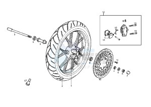 GPR NUDE - 50 cc drawing FRONT WHEEL