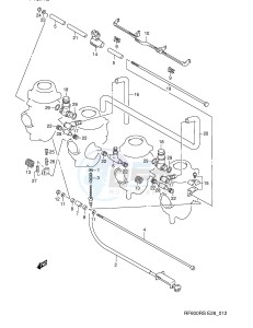 RF600R (E28) drawing CARBURETOR FITTINGS