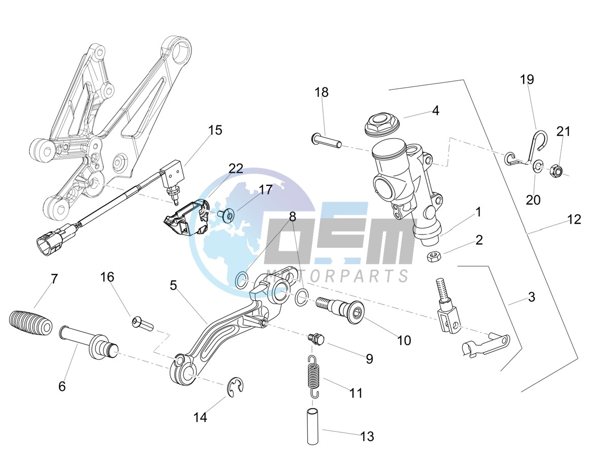 Rear master cylinder