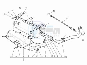 Beverly 300 RST 4T 4V ie E3 drawing Silencer