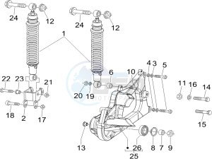 Nexus 250 e3 (UK) UK drawing Rear suspension - Shock absorbers