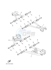 YFM450FWAD YFM45FGPHB GRIZZLY 450 EPS HUNTER (1CTG 1CTH 1CU9) drawing REAR ARM