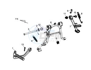 JET 4 R50 NAKED drawing CENTRAL STAND - SIDE STAND - KICKSTARTER PEDAL