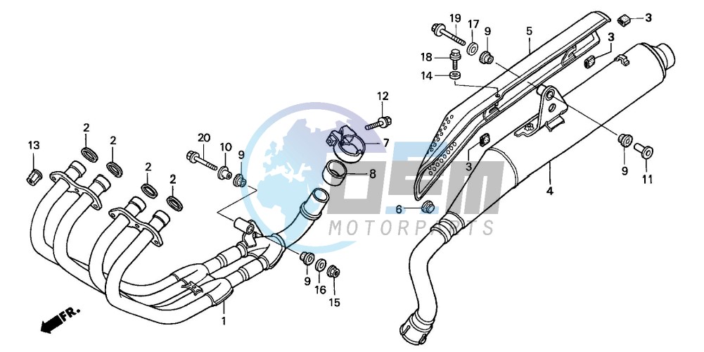 EXHAUST MUFFLER (CB600F2/F22)