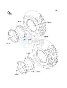 KSF 250 A [MOJAVE 250] (A15-A18) [MOJAVE 250] drawing WHEELS_TIRES