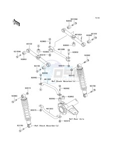 KLF 250 A [BAYOU 250] (A6F-A9F) A9F drawing REAR SUSPENSION