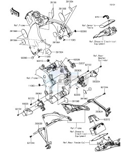 NINJA ZX-10R ABS ZX1000SGF XX (EU ME A(FRICA) drawing Frame Fittings