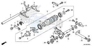 GL1800CF F6C ED drawing SHIFT DRUM/ SHIFT FORK