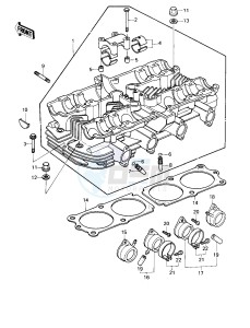 KZ 1000 B [KZ1000 LTD] (B3-B4) [KZ1000 LTD] drawing CYLINDER HEAD -- 79-80 B3_B4- -