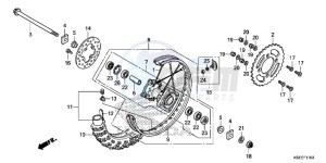 CRF150RBE CRF150RB Europe Direct - (ED) drawing REAR WHEEL