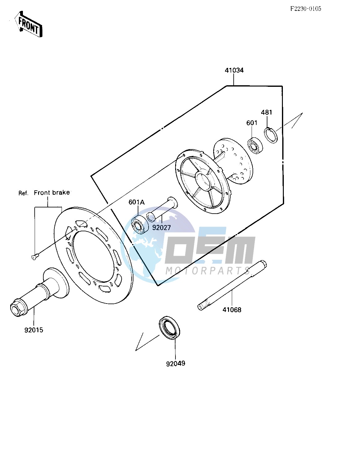 FRONT HUB -- 84 KX250-C2- -