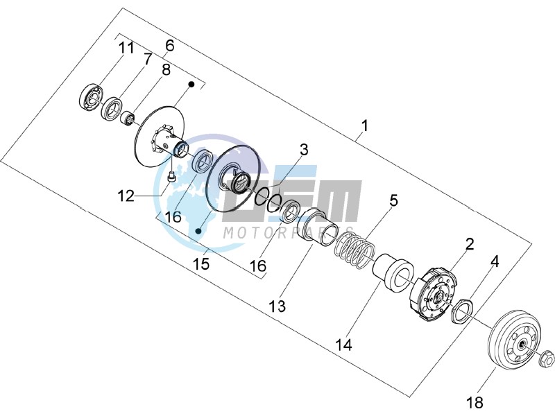 Driven pulley