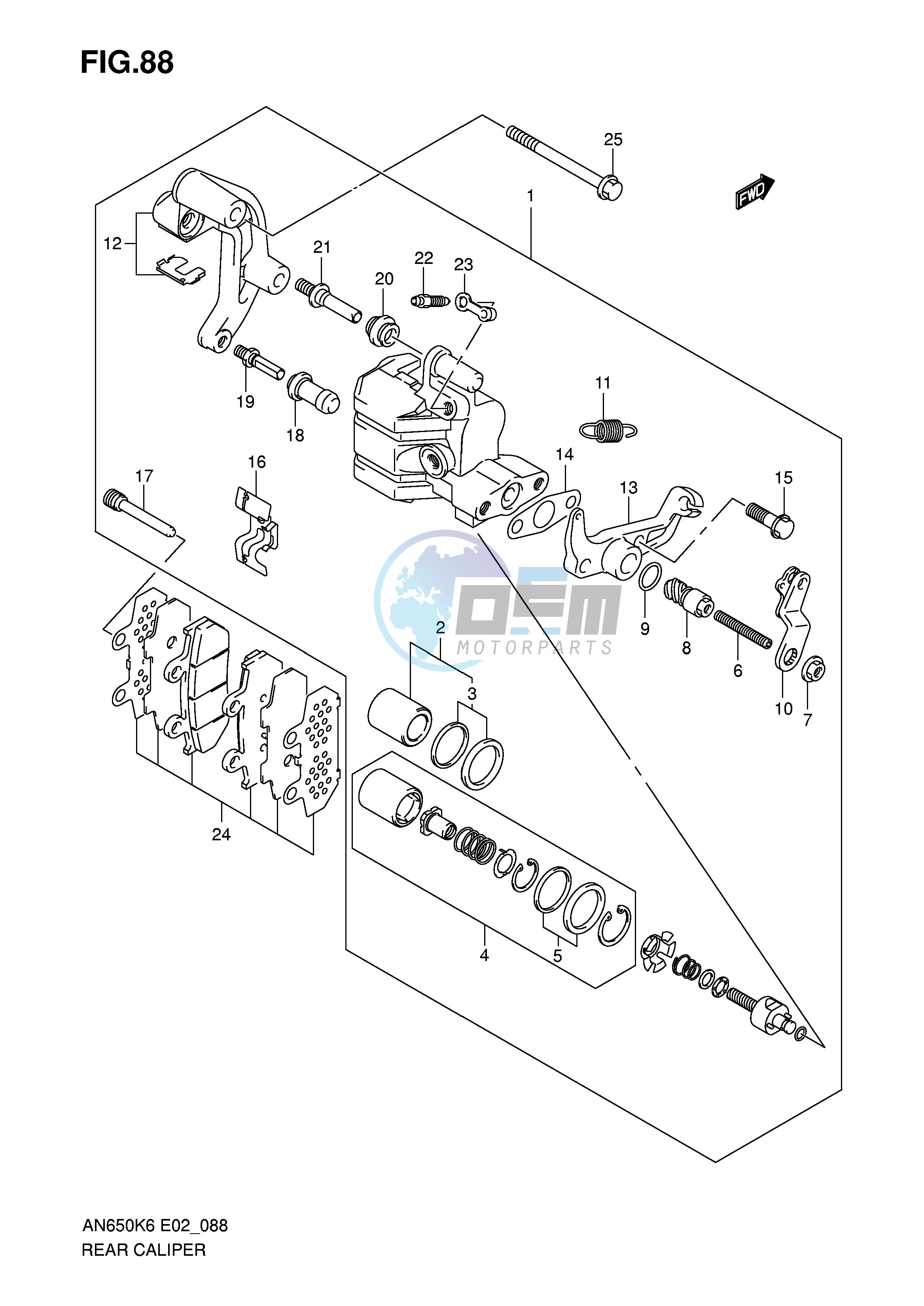 REAR CALIPER (MODEL K6 K7 K8)