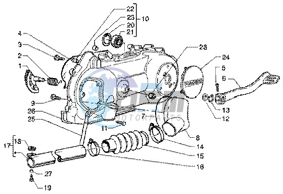 Kickstarter-crankcase cooling