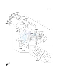 KLX 400 A [KLX400SR KLX400R] (A1-A2 A2 CAN ONLY) [KLX400SR KLX400R] drawing REAR BRAKE-- KLX400-B2- -