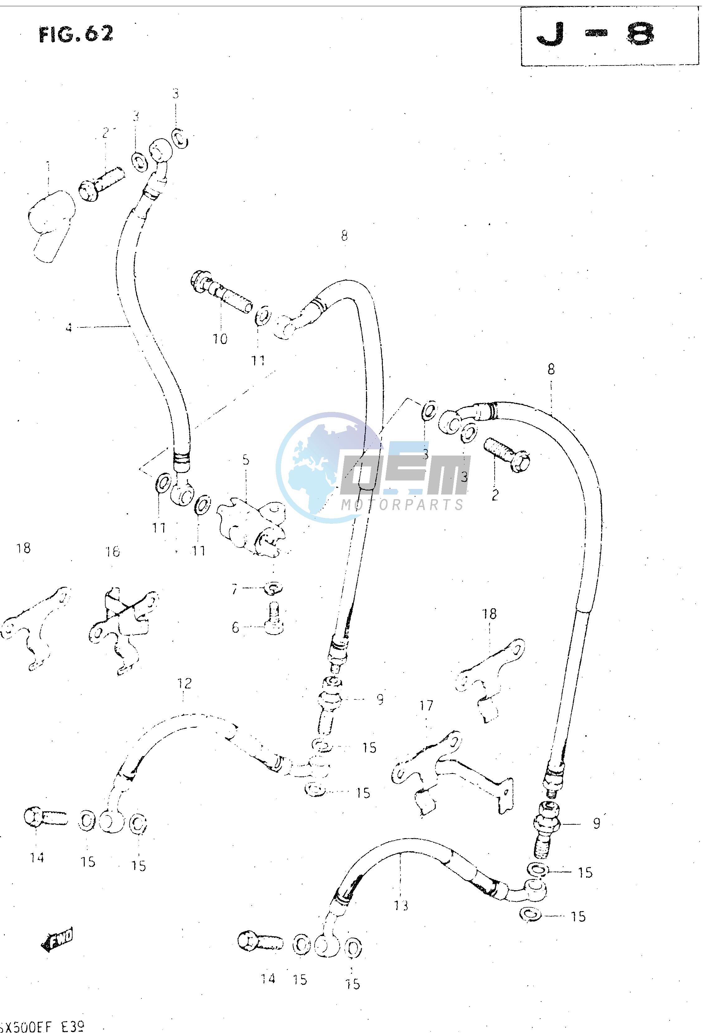 FRONT BRAKE HOSE (MODEL E)